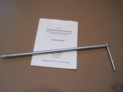 Firefighter's hood release tool - cable operated latch