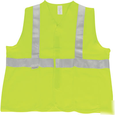 X-treme flame-resistant class 3 hi-viz vest lime, xl