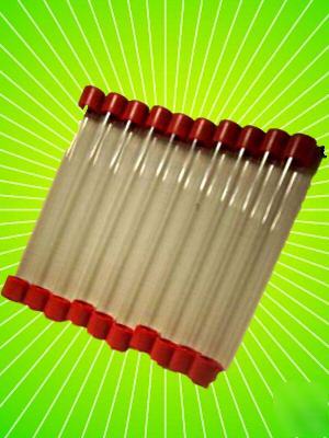 Usa tube clear plastic tubes & red caps 7/8