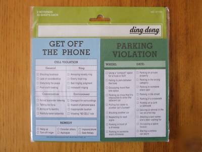 Knock knock's ding dong notepad set-cell & parking viol
