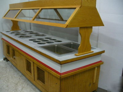 Used hot & cold buffet / serving table salad bar custom