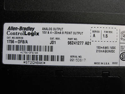 Ab controllogix 1756-L55M14 rack loaded w/io, very nice
