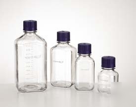 Vwr square media bottles, polycarbonate, : BPC0125