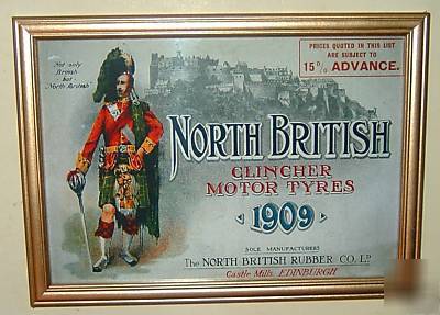 New north british clincher tyres framed poster print 