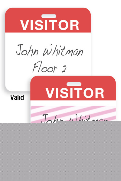 Self-expiring temporary visitor badges - manual 02014