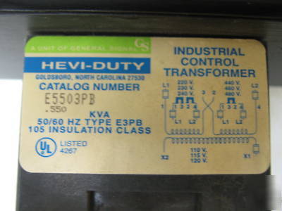 Sola hevi-duty E5503PB transformer .550 k.v.a