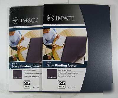 50 sheets gbc impact navy binding cover 8 3/4 x 11 1/4