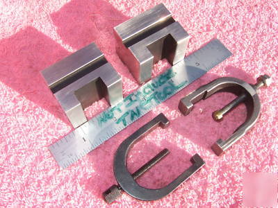 V-blocks (2) w/starrett b&s clamps machinist toolmaker 