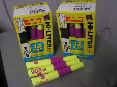 Avery comfort grip highlighters hi-liters yellow 24069