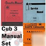 Farmall cub tractor service operator part 3 manual set 