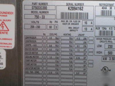 Taylor 750 single flavor ice cream machine 