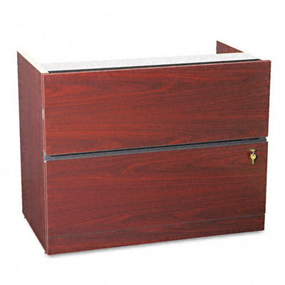Two-drawer lateral file, not freestanding mahogany