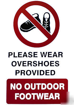 A4 no outdoor footware self adhesive sign / sticker
