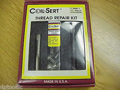 New 7/16-14 coil-sert thread repair kit uses helicoil 