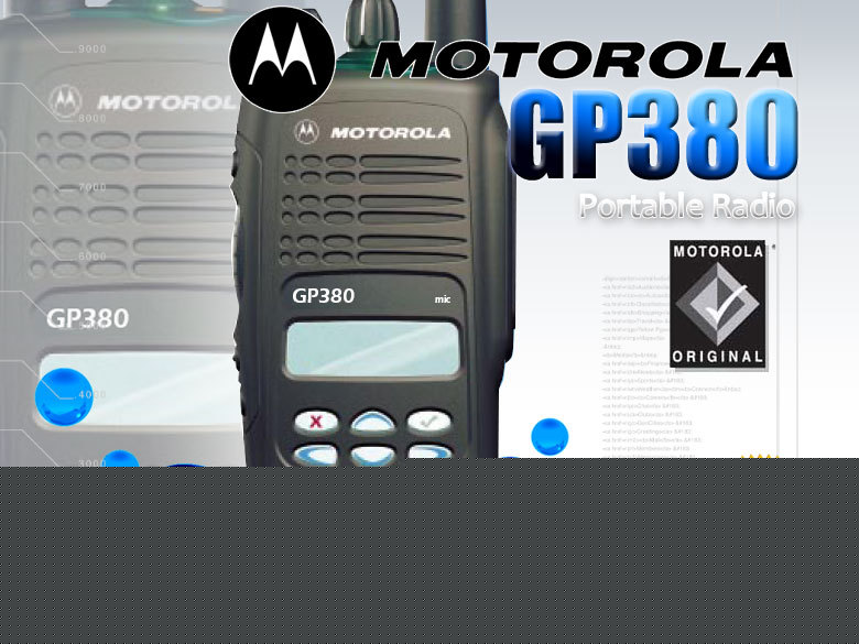 Motorola GP380 portable lcd radio vhf 136-174MHZ gp-380