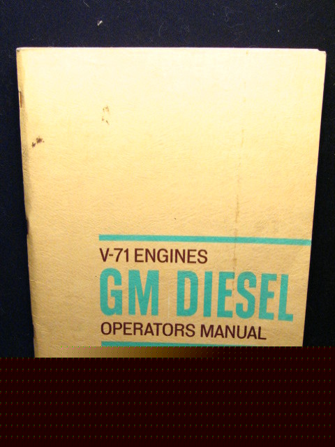 1964 gm diesel V71 v-71 engine owners manual - orig
