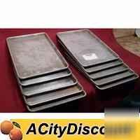 Set of 10 used bakery aluminum 1/2 size bake sheet pans
