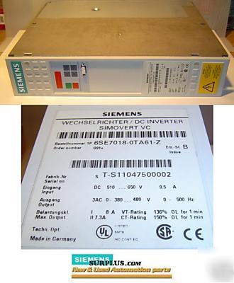 Siemens simovert masterdrives 6SE7018-0TA61-z